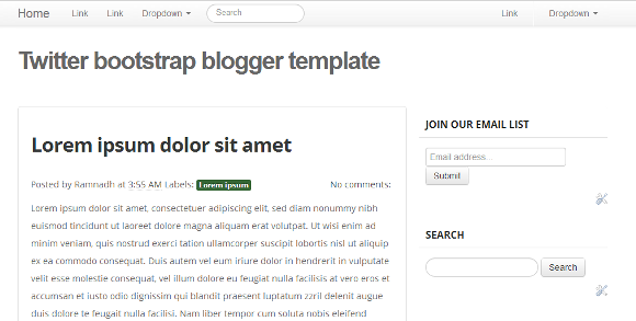 Basic Twitter Bootstrap Blogger Template